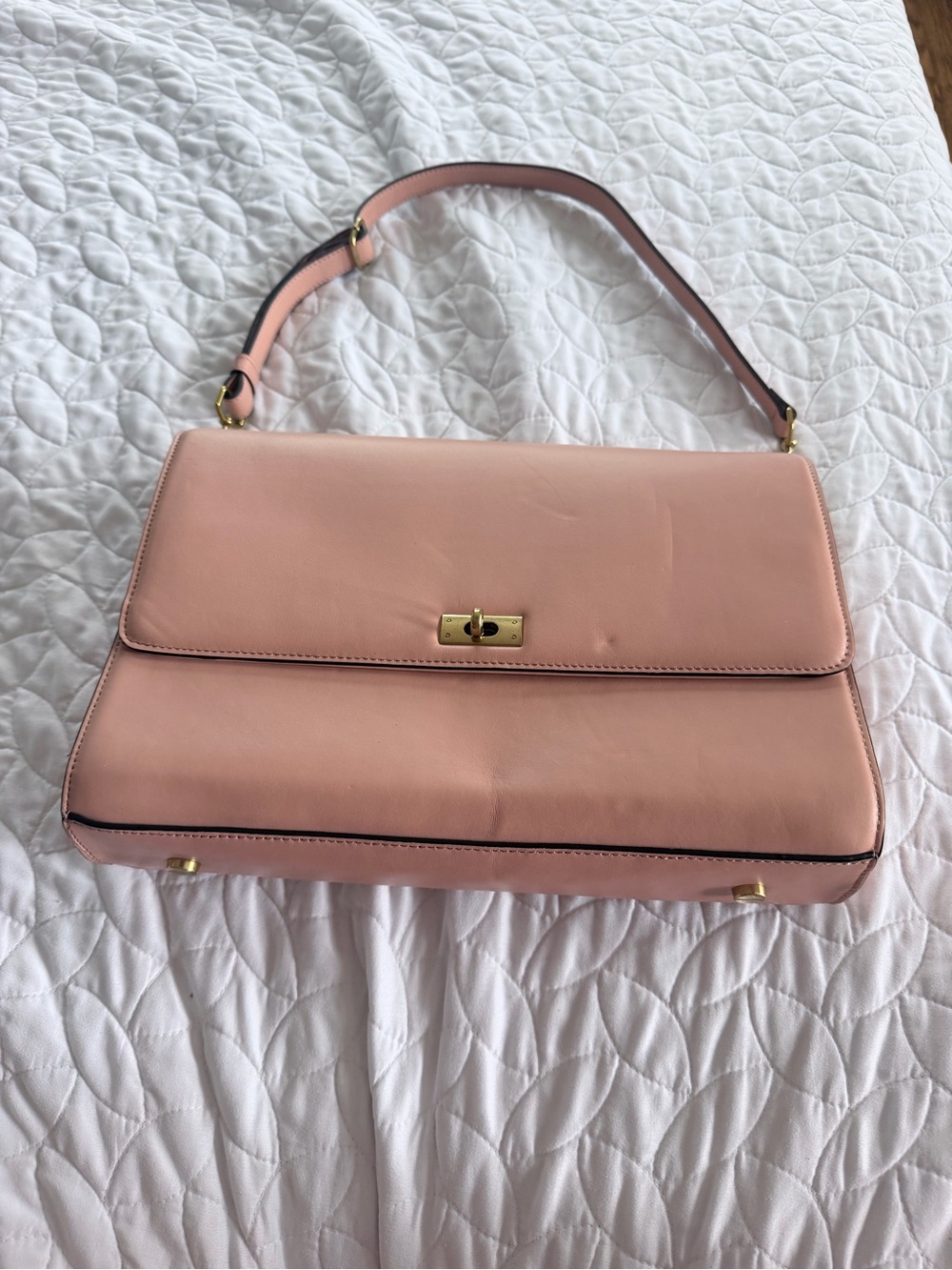J.Crew Large Edie leather purse with gold hardware